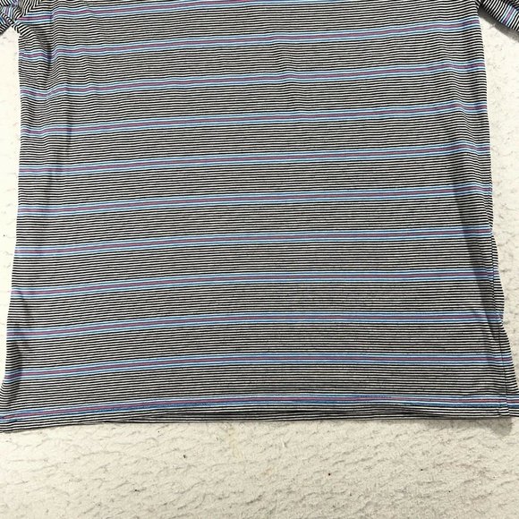 Oakley Sunglasses Men's Large Black White Blue Red Striped Short Sleeve Polo - Picture 11 of 12